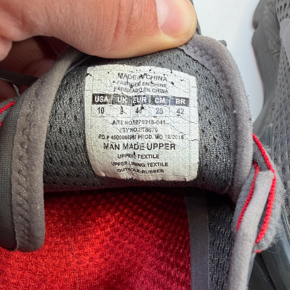 Under Armour Speedform Gemini 2 Mens Size 10 Running Shoes Grey Red 1278215-041 - Picture 6 of 8
